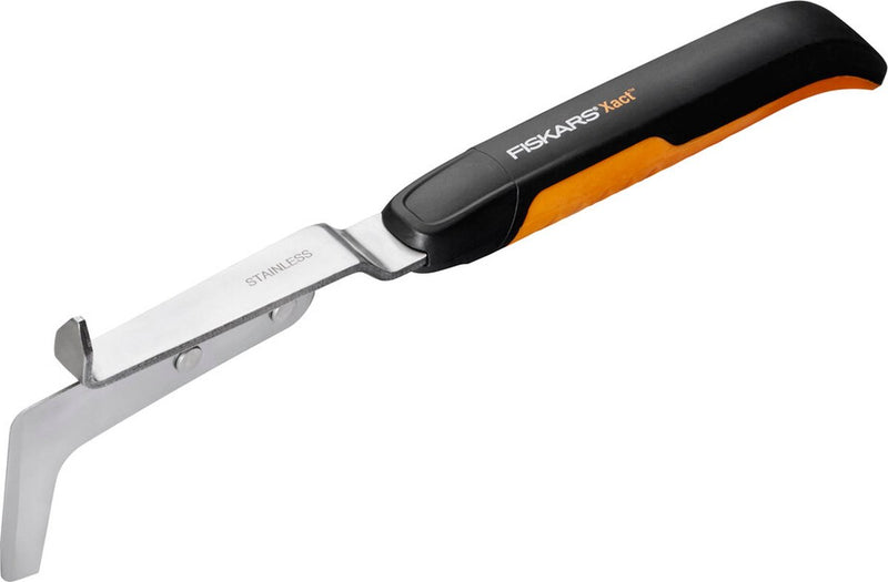 Afbeelding laden in galerijviewer, Fiskars onkruidsteker - onkruidmes met 2 bladen - onkruidverwijderaars met softgrip handgreep
