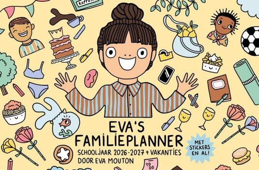 Borgerhoff lamberigts eva’s familieplanner 2026–2027 – weekplanner voor 5 personen met stickers en extra kolommen