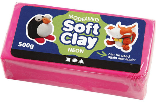 Creativ company cc soft clay 500 gr neon roze