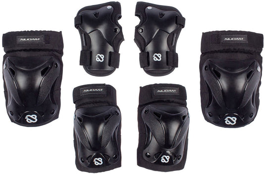 Nijdam skate beschermset - volwassenen - ink shield - zwart- maat m
