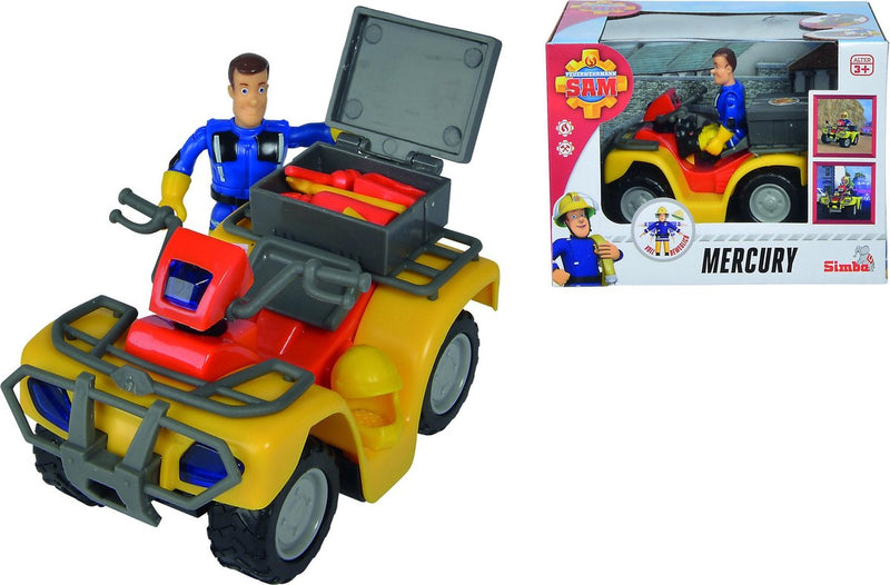 Load image into Gallery viewer, Simba brandweerman sam speelgoed quad met figuur - actievoertuig.
