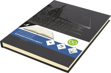 Kangaro dummyboek - a5 - zwart met design - 160 blanco pagina's - 140 grams - hardcover - notitieboek
