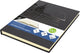 Kangaro dummyboek - a5 - zwart met design - 160 blanco pagina's - 140 grams - hardcover - notitieboek
