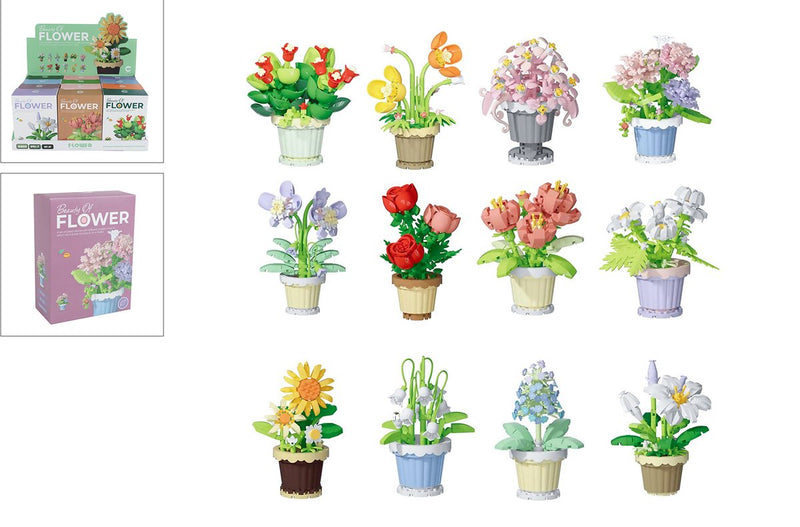 Load image into Gallery viewer, Van manen bloemen bouwset plant in pot - bouwstenen speelgoed 365dlg.
