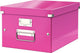 Leitz wow click store middelgrote kartonnen opbergdoos - 85% gerecycled karton - 28.1 x 37 cm (bxd) - voor a4 formaten - ideaal voor kantoor en thuiswerken - roze
