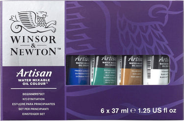 Winsor newton 1590267 artisan water mixable olieverf set – beginnersset – 6 × 37 ml – watermengbare olieverf
