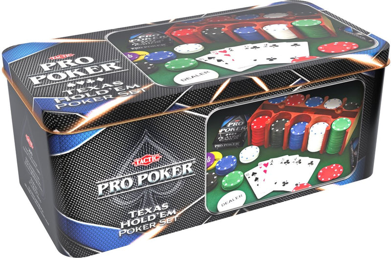 Load image into Gallery viewer, Tactic pro poker texas hold'em set – pokerset – luxe aluminium koffer – 200 chips van 11,5 gram – inclusief kaarten, dobbelstenen en dealer button – vanaf 14 jaar
