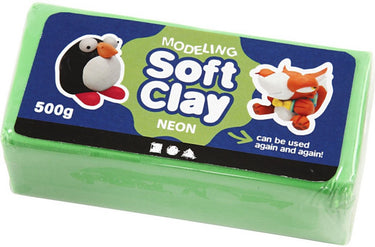 Creativ company cc soft clay 500 gr neon groen