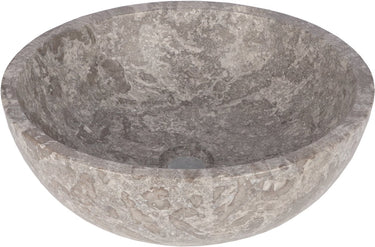 Differnz boomer waskom - 21x12cm - rond - marmer - grijs