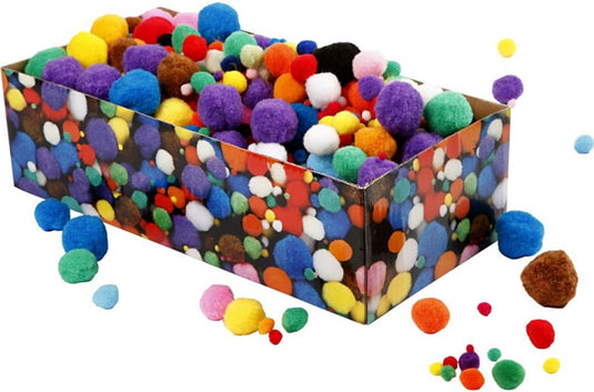 Creativ company pom-poms multigekleurd 5-40 mm 720 stuks