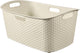 Curver my style - wasmand - 47l - rattan look - ergonomische handgrepen - off-white