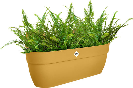 Elho vibia campana easy hanger xl 58 - plantenbak voor balkon - balkonbak - 100% gerecycled plastic - l56 x b26.8 x h23.7 cm - honinggeel