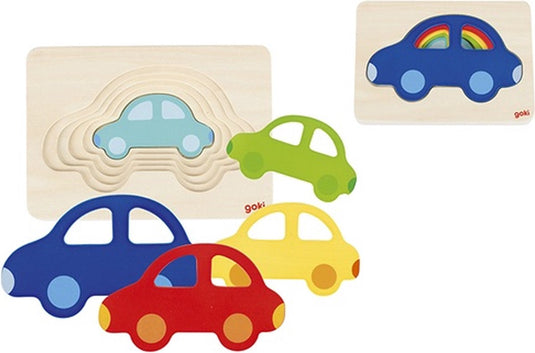 Goki lagenpuzzel auto, 5 lagen