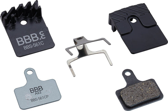 Bbb cycling discstop coolfin schijfremblokken shimano - complete set remblokken compatibel met shimano schijfremmen - organisch met koelvinnen - bbs-561c