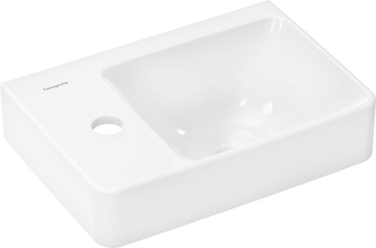 Hansgrohe xelu q - fontein - met planchet links - 360 250 - met kraangat - zonder overloop - wit