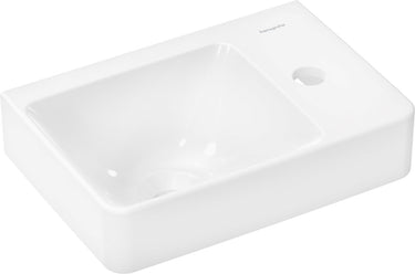 Hansgrohe xelu q - fontein - met planchet rechts - 360 250 - met kraangat - zonder overloop - wit
