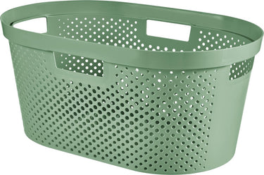 Curver - infinity recycled dots - wasmand - 40l - groen