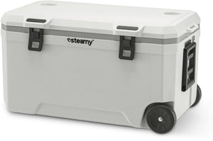Steamy marine 120 roller - grote koelbox op wielen - speciaal voor op de boot - 120 liter - frigobox - wit