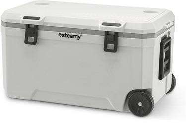 Steamy marine 120 roller - grote koelbox op wielen - speciaal voor op de boot - 120 liter - wit