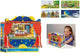 Goki poppentheater - vingerpoppen - met 5 verwisselbare decors - 28x20x25cm - hout