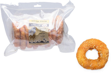 Beeztees kauwring met kip hondensnacks - kauwsnacks hond - megapack van 8 stuks - 12,5 cm