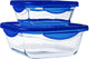 Pyrex - cook go schaal vierkant met deksel set van 2 stuks - borosilicaatglas - transparant -