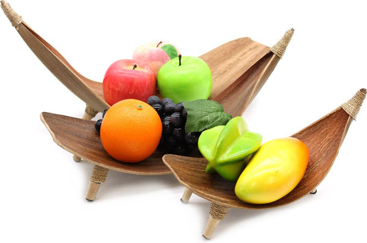 Aw gifts coconut leaf fruit bowl set - natural