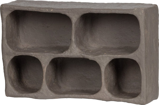 Woood clay wandkastje - papier mache - grijs - 70x45x23