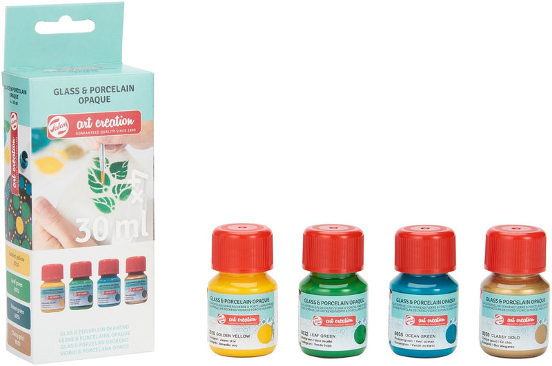 Load image into Gallery viewer, Talens art creation talens art creat.glas porselein dekkend set 4 x 30 ml groen goud
