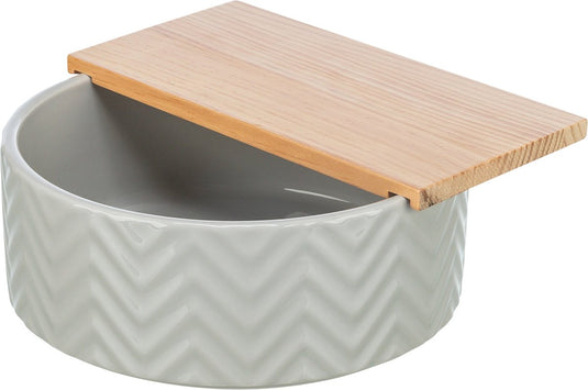 Trixie - zandbad met platform - muizen hamsters - keramiek hout - 20x20 cm 21x8 cm