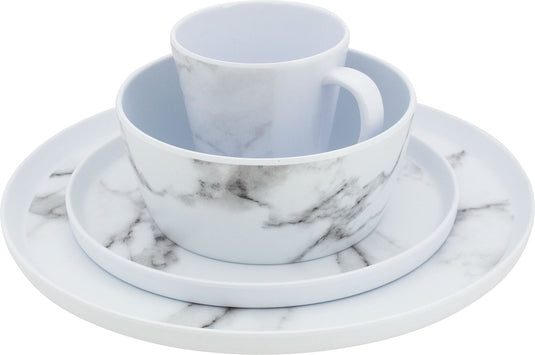 Eurotrail serviesset marble marmerlook 16 delig melamine