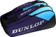 Dunlop -tennistas- fx-performance 8rkt - unisex sporttas - violet zwart cyaan