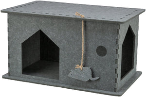 Trixie - kattenmand - huis lene - vilt - grijs - 54x30x35 cm