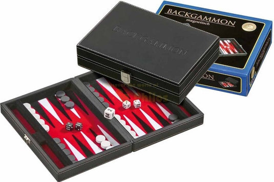 Philos backgammon koffer tinos magnetisch (rood)