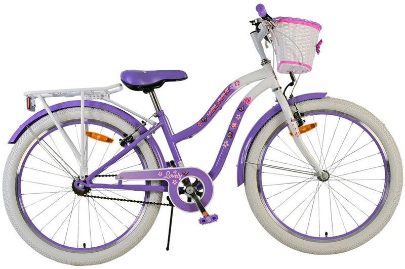 Afbeelding laden in galerijviewer, Volare lovely kinderfiets - meisjes - 24 inch - paars - twee handremmen
