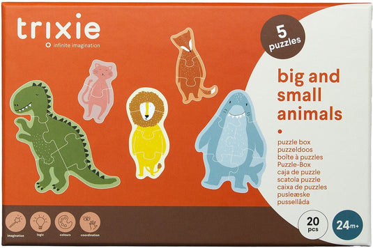 Trixie puzzelbox grote en kleine dieren - puzzelbox – 2jaar+ – 5 verschillende puzzels