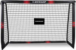 Dunlop voetbaldoel - voetbal goal 180 x 120 x 60 cm - voetbalgoal groot - buitenspeelgoed voor kinderen en volwassenen - snelle montage - voetbal training doel - metaal - zwart rood