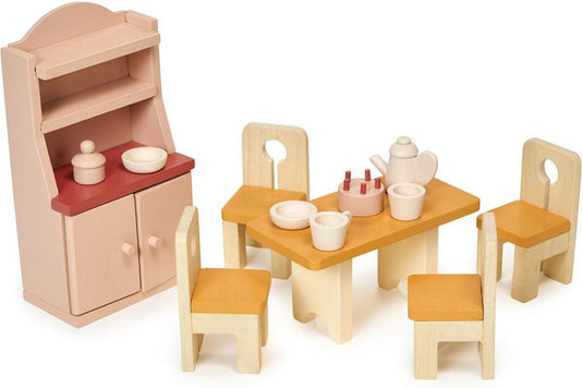 Mentari houten poppenhuis eetkamer speelgoed - duurzaam houten speelgoed.