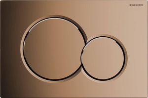 Geberit sigma01 bedieningsplaat - 2-toets spoeling - ronde knoppen - edelmessing