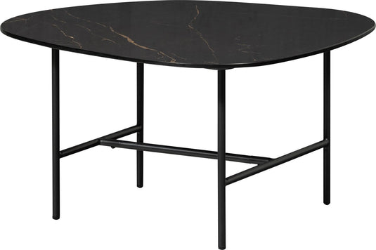 Woood vajen salontafel - marmeren look - zwart - 38x70x70