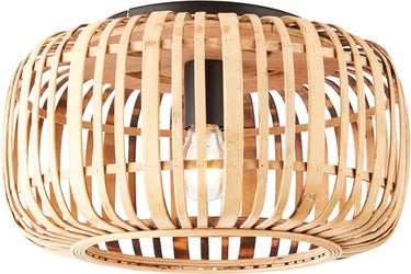 Brilliant woodrow - plafondlamp - e27 max 1x60w - bamboe bruin