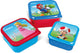 Stor nintendo's super mario 3-in-1 snackdoosjes - 3 formaten - vierkant - sluit goed af - lunchboxen voor kinderen - los deksel - geschikt voor koekjes, fruit en snacks - blauw rood
