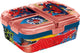 Stor marvel spider-man kinderlunchbox – broodtrommel met 4 vakken voor kinderen vanaf 4 jaar - vaatwasserbestendig bpa-vrij - rood