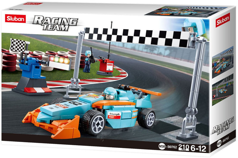 Afbeelding laden in galerijviewer, Sluban racing team klein circuit bouwspeelgoed kinderen vanaf 6 jaar – constructiespeelgoed bouwdoos met 210 bouwstenen – m38-b0762
