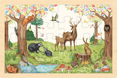 Goki houten legpuzzel in het bos, 24st.