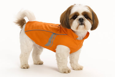 Flamingo hondenjas – regenjas hond – waterdichte hondenregenjas met reflectie – regenjas pomi oranje – 35 cm
