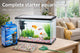 Flamingo aquarium lollipop – 16 l – complete aquariumset met filter, grind afdekglas – kunststof – aquarium voor zoetwater