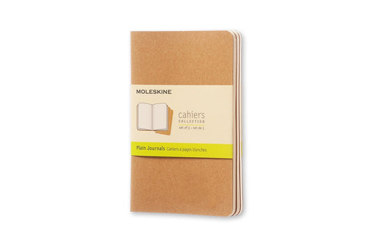 Moleskine cahier journals - pocket - blanco - bruin - set van 3