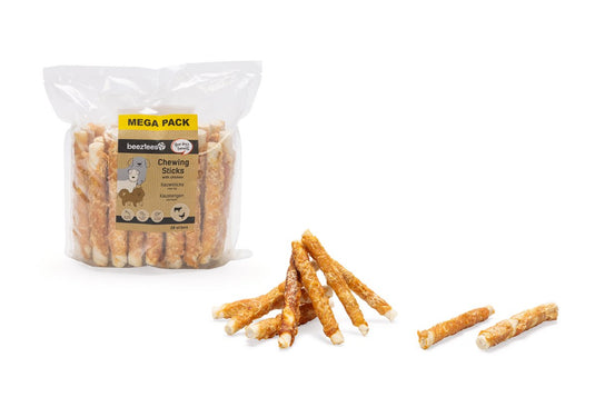 Beeztees kauwsticks met kip hondensnack - kauwsnack hond - volumevoordeel - 28 stuks - 15 cm
