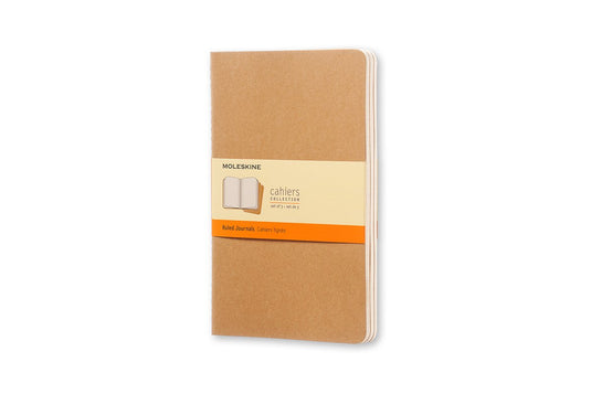 Moleskine cahier journals - large - gelinieerd - bruin - set van 3